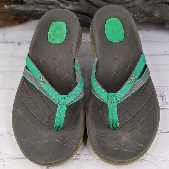 Teva Classic Teal Flip Flops Sport Casual Sandals S/N 1000276 - Picture 2 of 7